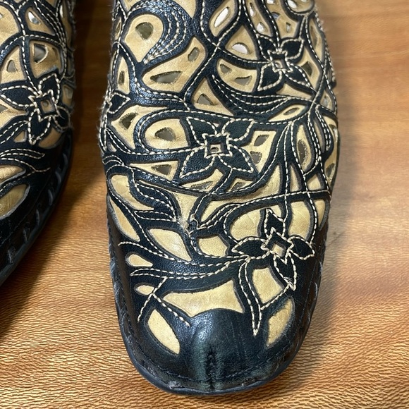 Pikolinos Spanish Design Black & Tan Leather Slip-On Mules Women's Size 7.5 - Picture 14 of 14